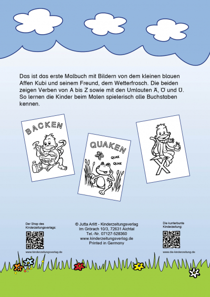Kubi und Wetterfrosch, Verben-Malbuch, von A bis Z