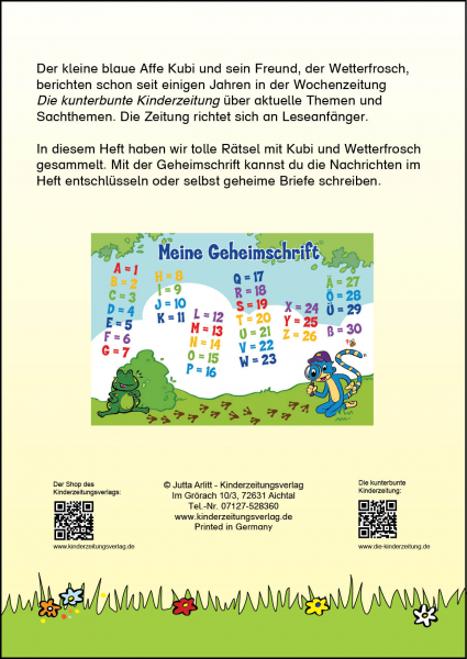 Kubi und Wetterfrosch, Rätsel für Leseanfänger